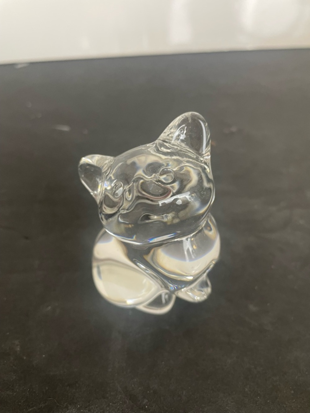 Clear Glass Cat Figurine for Pets Decor